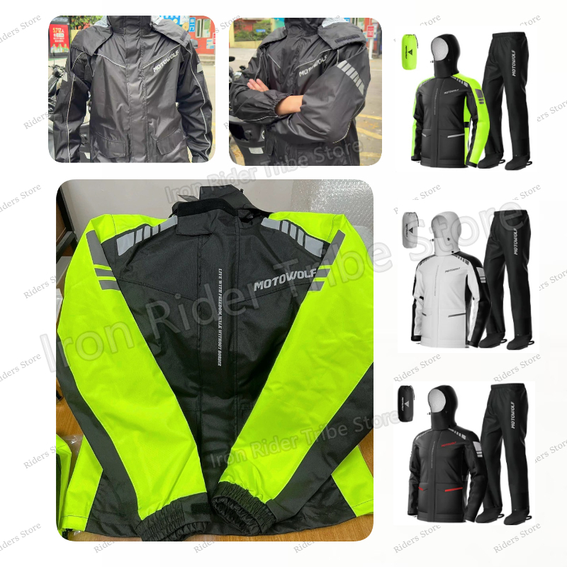 Cycling Commuter Rain Jacket - Wodoodporna, odblaskowa kurtka motocyklowa Motowolf, lekka