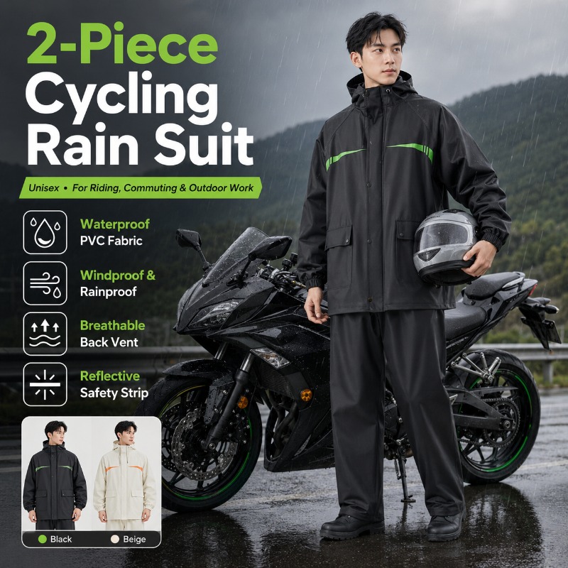 Cycling Commute Rain - Wodoodporny kombinezon rowerowy unisex, 2-częściowy –