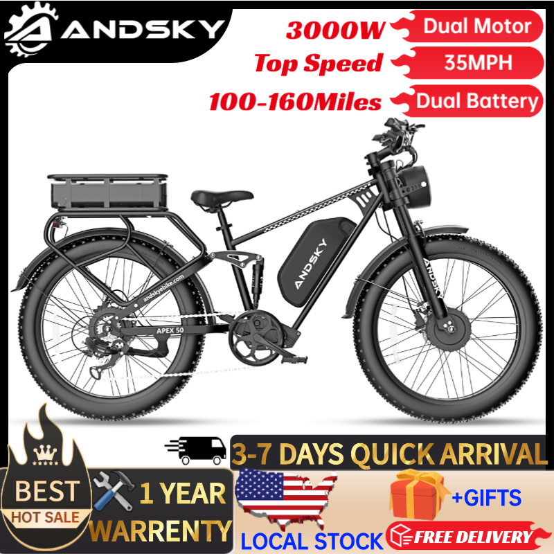 Bike Pump Frame Mount - Rower elektryczny ANDSKY Apex50 AWD, 3000W,