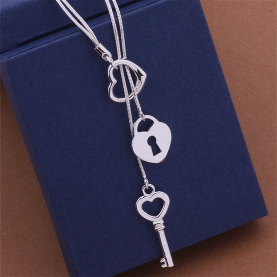 Piękny 925 srebrny romantyczne – Chain Lock Combination recenzja i cena