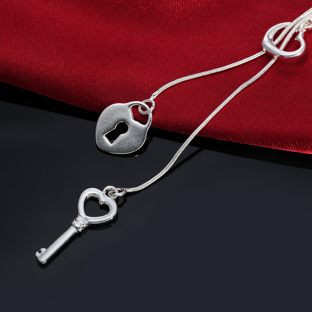 Piękny 925 srebrny romantyczne – Chain Lock Combination recenzja i cena