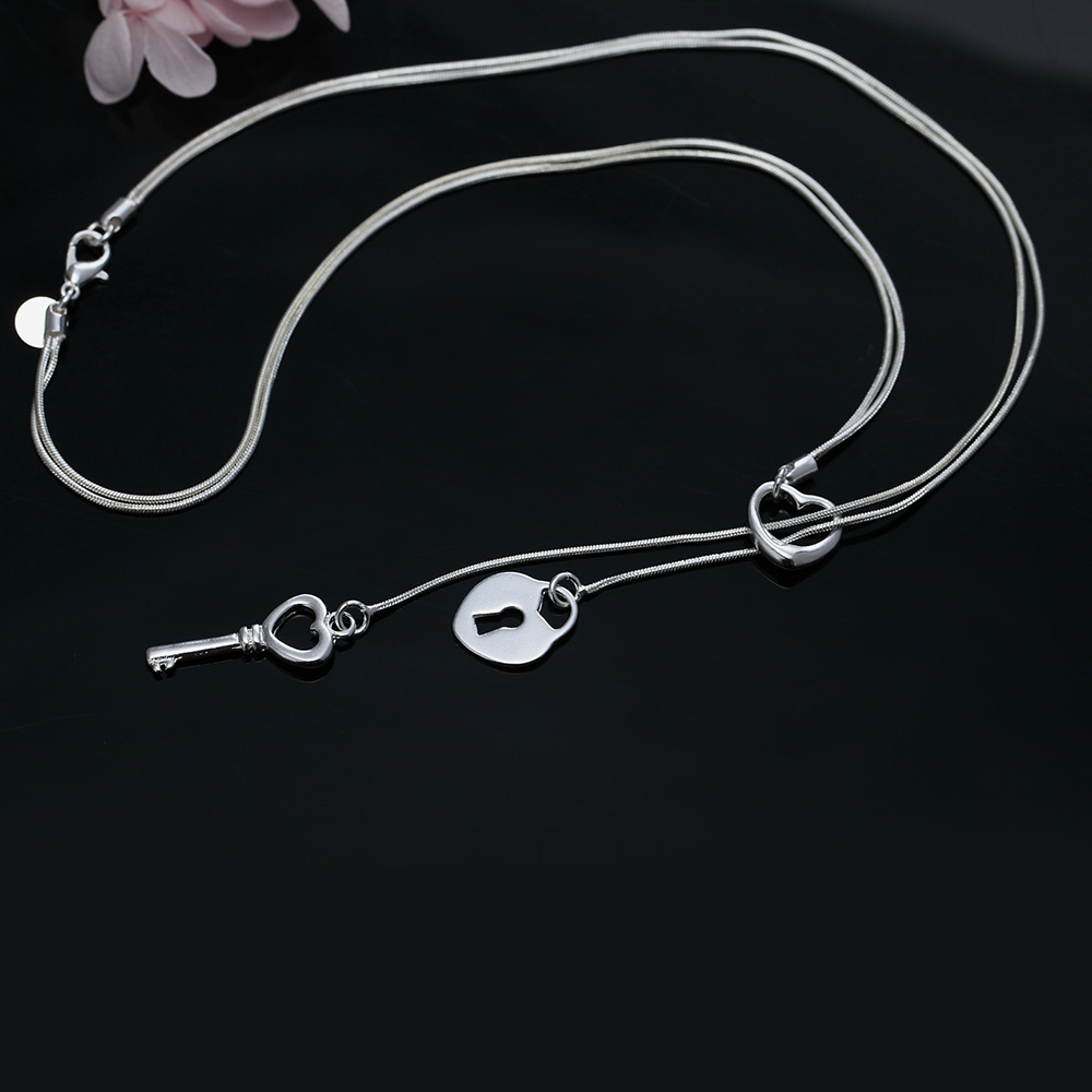 Piękny 925 srebrny romantyczne – Chain Lock Combination recenzja i cena
